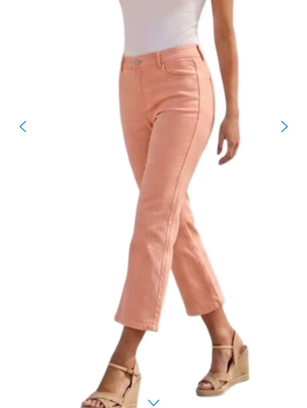 L.L. BEAN Salmon Pink Favorite Fit Cotton Cropped Chino Jeans Size 4 NWOT